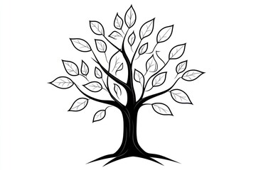 Fototapeta premium Simple Black and White Tree Image