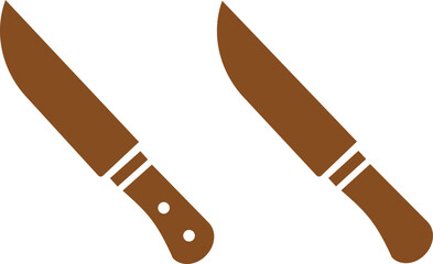 kitchen knife icon in flat set. isolated on transparent background.