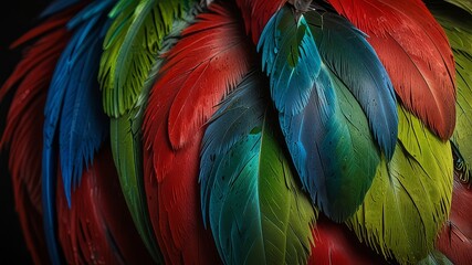 Obraz premium Green-winged Macaw feather 