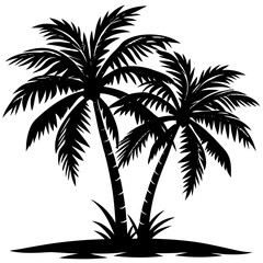 silhouette of palm trees