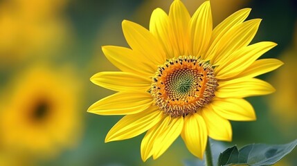 Obraz premium Vibrant Sunflower Bloom. Capturing Beauty of Yellow Floral Wonder in Nature