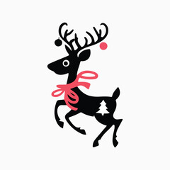 Elegant deer silhouette vector art deer vector illustration Reindeer