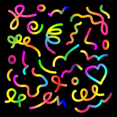 Color Gradient Line on a Black Background
