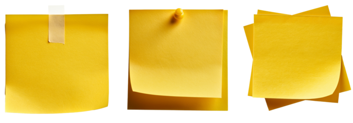 Yellow sticky note 4k png cutout transparent isolate