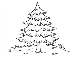Fototapeta premium Simple Pine Tree Drawing (18)