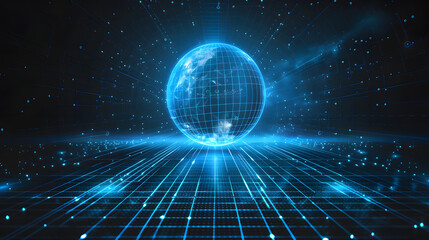 Fototapeta premium abstract technology background of digital internet and sphere