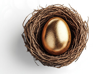  3D render of an Easter nest, carefully crafted from delicate straw and twigs