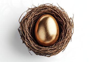  3D render of an Easter nest, carefully crafted from delicate straw and twigs