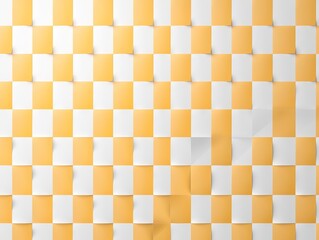 Yellow and White Geometric Checkered 3D Patterned Background for Modern Interior Design