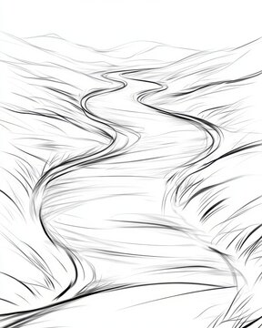 Winding River Valley Sketch
