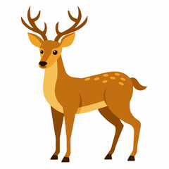 Obraz premium Cartoon cute deer. Suitable for children's books, sticker,mascot, logo.Vector illustration on white background
