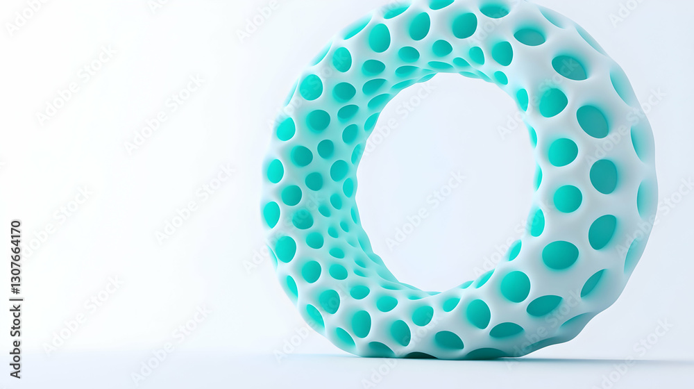 Poster Abstract 3D Shape with Circular Pattern and Soft Textures