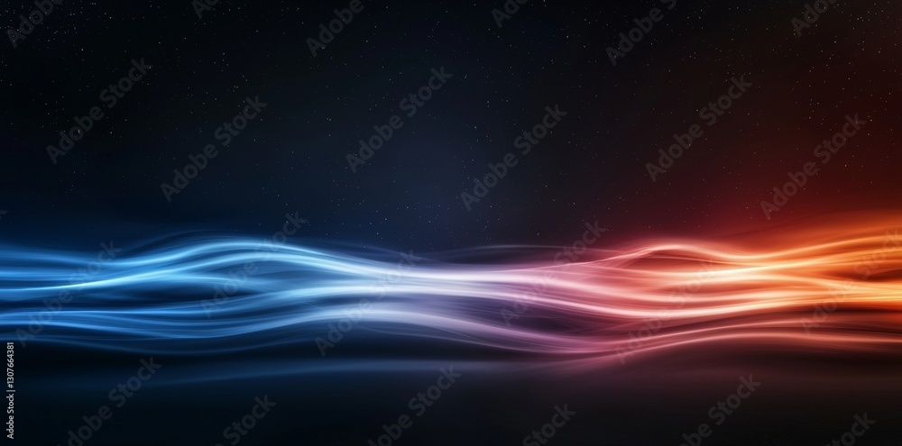 Wall mural a visual design featuring a blue and red backdrop adorned with stars and a red line