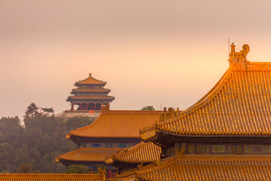Traditional roofs in Beijing's Forbidden City, China