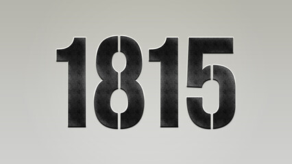 3D Bold metal number 1815 on silver background.