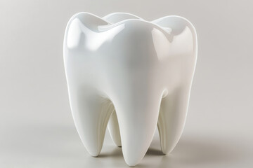 A white tooth isolated on a 3D white background for dental and hygiene visuals