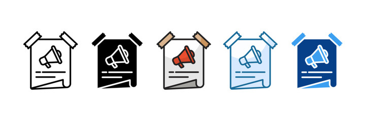 Poster Icon Set Multiple Style Collection