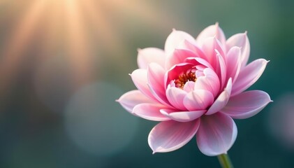 A delicate flower with layered petals and a soft focus effect, subtle, blossom, muted