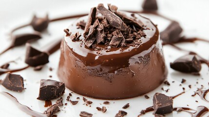 Decadent Chocolate Dessert on White Background