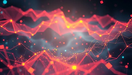 Abstract Data Visualization with Glowing Network and Dynamic Connections