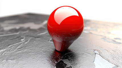 Red location icon, location pointer symbol and red map pin on a transparent background