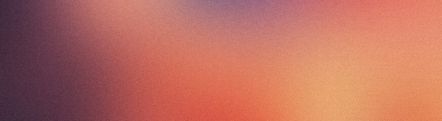 Fototapeta premium Grainy gradient background transitioning from purple to orange, featuring subtle noise texture and soft visual depth