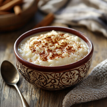  Portuguese arroz doce with cinnamon topping