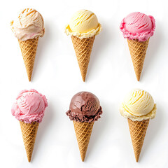Set of ice cream cones