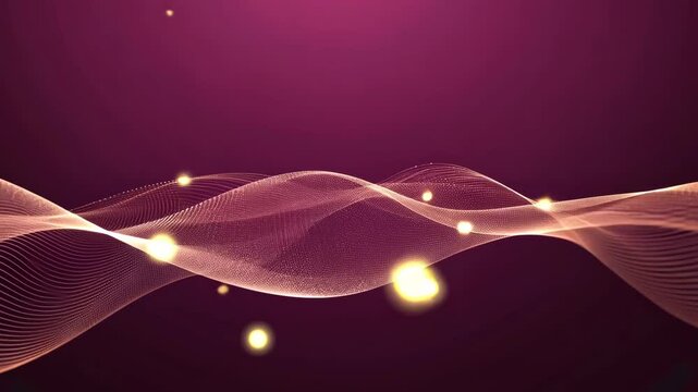 Burgandy Red and Gold Abstract Wave Background 