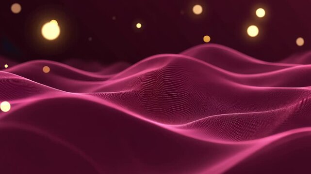 Burgandy Red and Gold Abstract Wave Background 