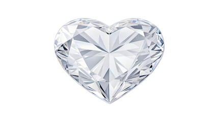 Fototapeta premium Heart-Shaped Diamond Gem, 3D Render, Isolated on Transparent Background, Diamond Jewelry, Love Symbol, Diamond, Gemstone, Jewelry