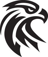 Tribal Eagle Head Vector Logo in Black and White