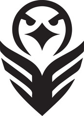 Tribal Eagle Head Vector Logo in Black and White
