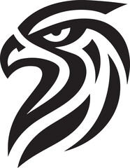 Tribal Eagle Head Vector Logo in Black and White