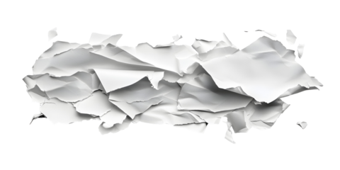 Torn paper scrap on white or transparent background with clipping path