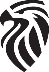 Tribal Eagle Head Vector Logo in Black and White