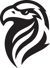 Tribal Eagle Head Vector Logo in Black and White