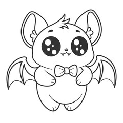 Bats feel happy wearing bow ties, for coloring