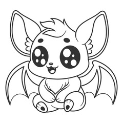 Bats sit and laugh happily, for coloring