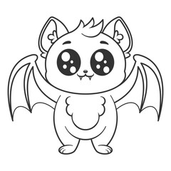 Bats preparing to fly, for coloring