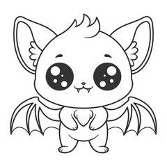Fototapeta premium Bats smile alone without any friends, for coloring