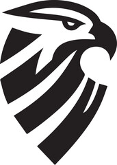 Tribal Eagle Head Vector Logo in Black and White