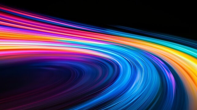 A road with vibrant light trails represents the swiftness and dynamism of digital marketing