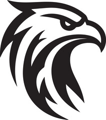 Tribal Eagle Head Vector Logo in Black and White