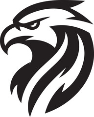 Tribal Eagle Head Vector Logo in Black and White