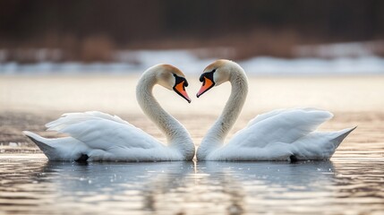 Fototapeta premium Swan Mating Ceremony Different Crop