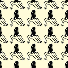 Playful Banana Seamless Pattern – Fun & Quirky Fruit Illustration