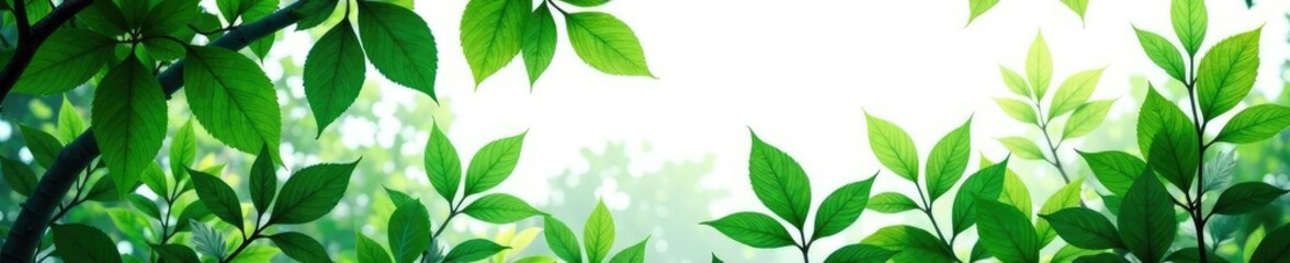 Fototapeta premium dense forest leaves isolated on white background, nature, natural, flora