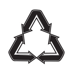 Obraz premium Recycling symbol icon in black and white