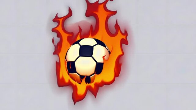 Soccer ball on fire abstract graphic